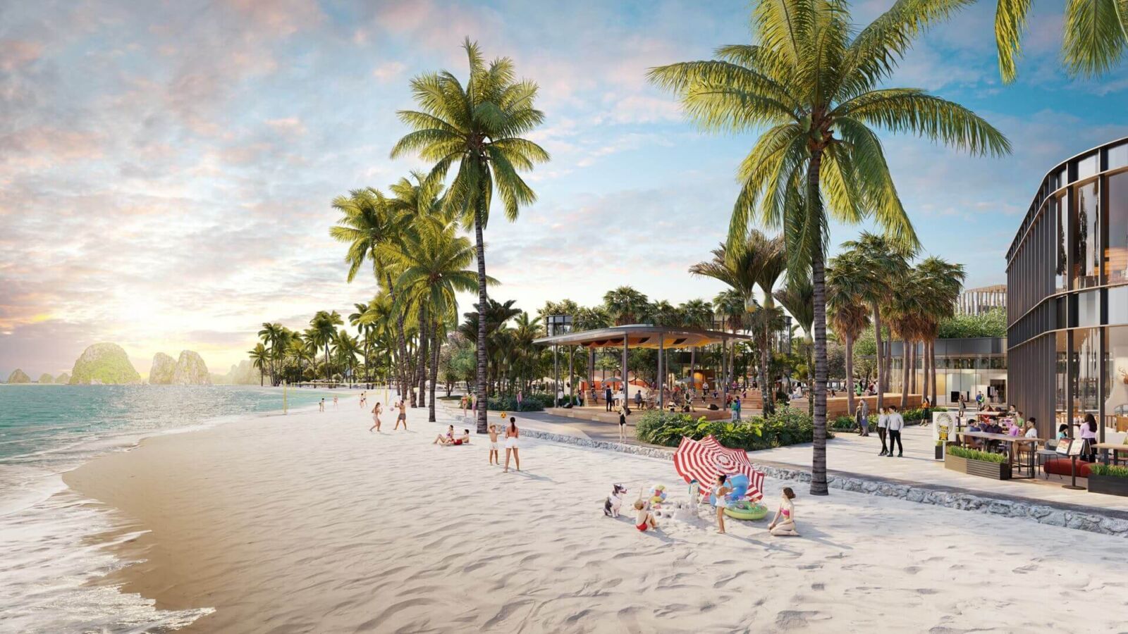 bãi biển dự án aria bay hạ long